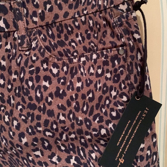 JEN 7 FOR ALL MANKIND SPECIAL DYED ANKLE SKINNY JEANS LUXE LEOPARD PRINT 8 /10 - Picture 11 of 16